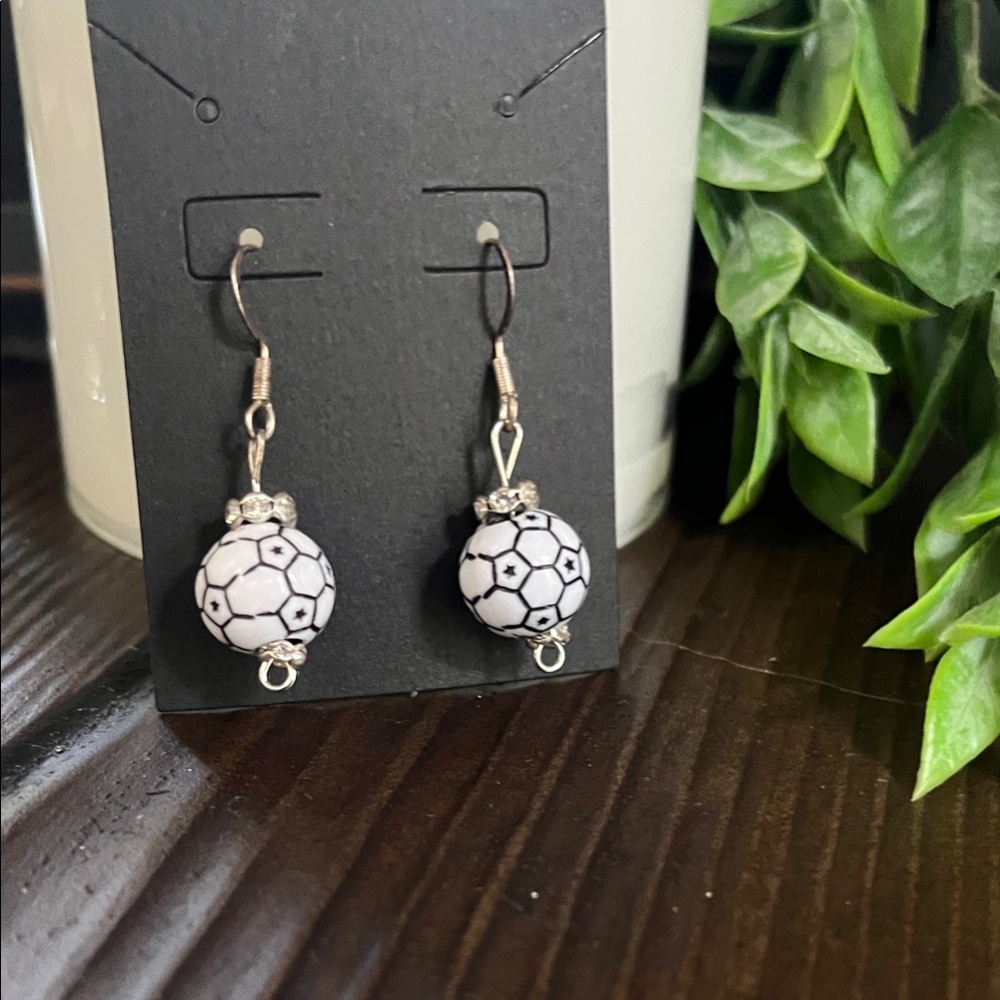 Handmade Soccer Ball Earrings